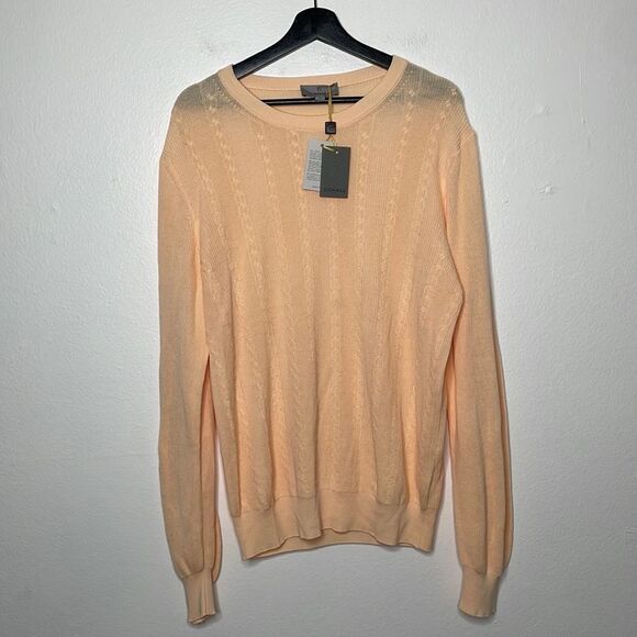 CANAL Mens Sz 56 Peach Lightweight Pullover Sweater Cotton Crewneck Sz 56 - Picture 1 of 10
